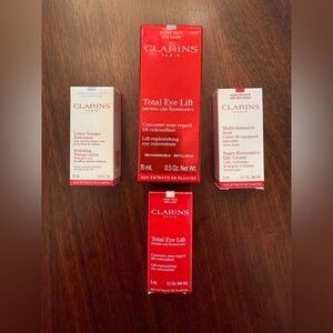 Lot of Clarins SkincareTotal Eye Lift, Hydrating Toning Lotion, Super Restorativ
